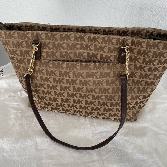 Michael Kors Monogram Tote Handbag - Picture 3 of 7